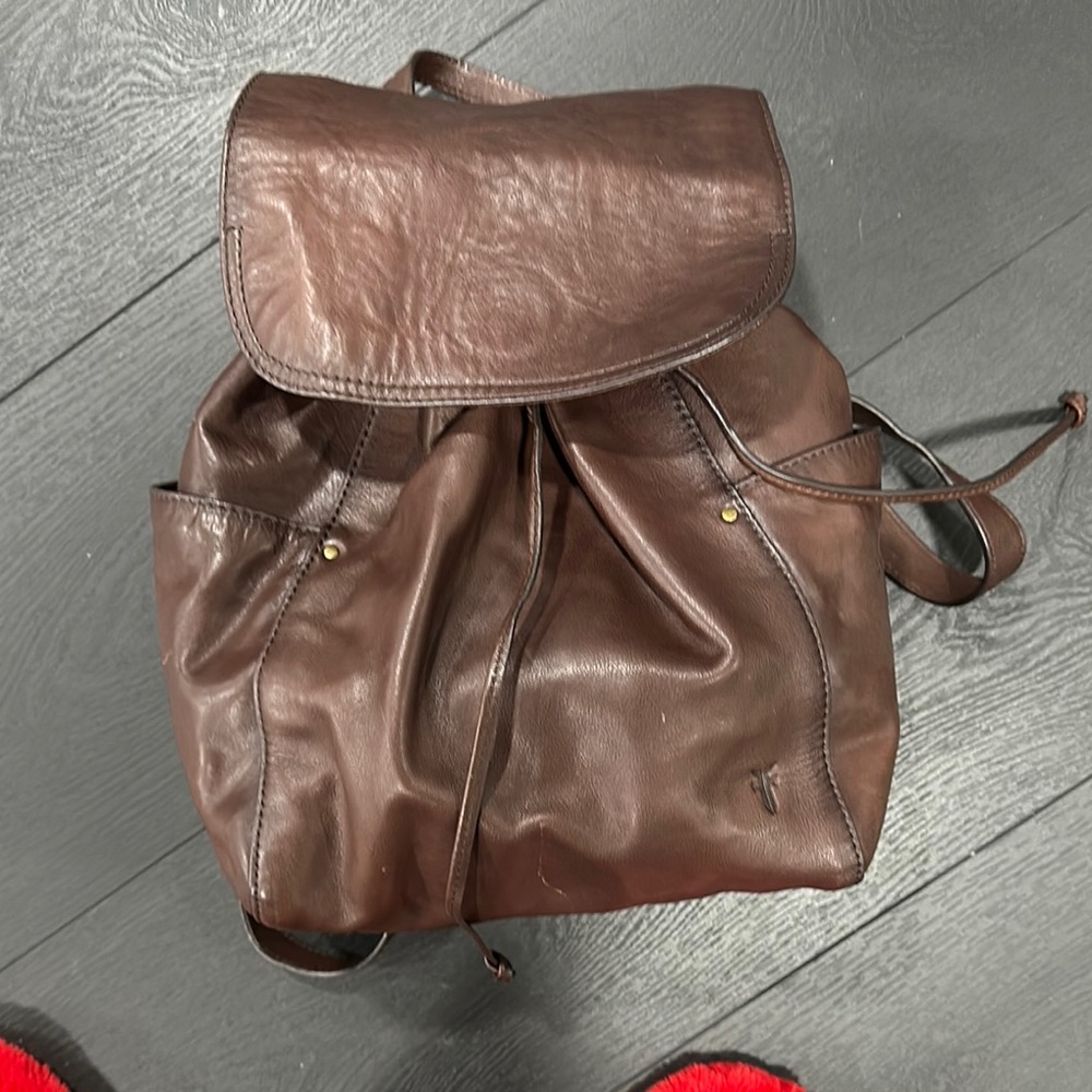 Brown Leather Men's Backpack